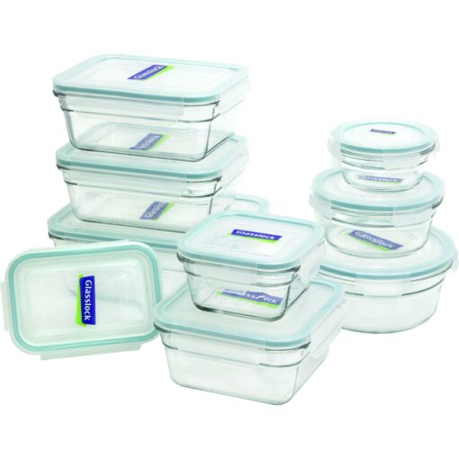 Glasslock 18-Piece Assorted Oven Safe Container Set Clear Assortment Set