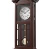 Pendulum Wall Clock Battery Operated - Hanging Grandfather Wall Clock with Pendulum - Quiet Wood Pendulum Clock - Wooden Wall Clock for Living Room Decor, Office & Home Décor Gift 27x11.5 Dark Mahogany Brown 24 71yfIAaBfxL
