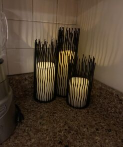 Set of 3 Metal Iron Candle Holder, Black Candlestick Modern Table Centerpiece for Indoor & Outdoor Decor, Dining Room, Home Decoration 38 71yfZm3ePAL 2