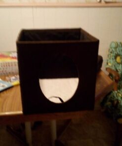 MidWest Homes for Pets 137-BR 'The Original' Curious Cat Cube, Cat House / Cat Condo in Brown Faux Suede & Synthetic Sheepskin Brown Single Story 60 71ygV0zCNBL