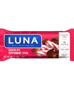 LUNA BAR - Gluten Free Snack Bars - Chocolate Peppermint Stick -8g of protein - Non-GMO - Plant-Based Wholesome Snacking - On the Go Snacks (1.69 Ounce Snack Bars, 15 Count) 15 Count (Pack of 1) 7 71yhc5g6HYL