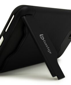 iPhone 7 Plus Case, Bastex Hybrid Slim Fit Black Rubber Silicone Cover Hard Plastic Black Brushed Metal Design Kickstand Case with Hidden Credit Card Slot for Apple iPhone 7 Plus 25 71yj8Hyg8cL