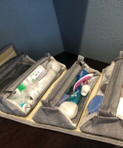 4kits Hanging Roll-Up Makeup Bag/Toiletry Kit/Travel Organizer for Women - 4 Removable Storage Bags - Organize Make Up, Cosmetics, First Aid, Medicine, Personal Care, Bathroom, Palette/Brush Holder 56 71yjAJwwT4L