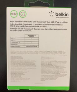 Belkin USB C Cable - Thunderbolt 3, 6.5 Feet/2 Meters, USB C to USB C Cable Type, Fast Charging Up To 100 Watts, Fast Transfer up to 40 Gbps, Supports 5K Ultra HD Displays - Black 6.5 FT 23 71yjD6cvjYL