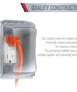 TayMac MM510C Single-Gang Horizontal/Vertical Weatherproof Receptacle Cover, 3.75 Inches Deep, Clear 22 71yjtixvBL