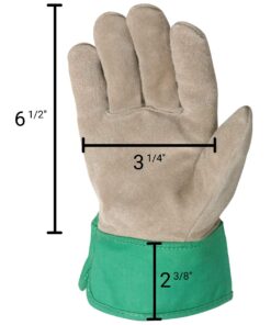 Alternative view of Wells Lamont Kids Work and Garden Gloves with Safety Cuff, Fits Youth Ages 5-8 (952M) Green