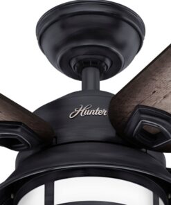 Hunter Fan Company Fan Key Biscayne Indoor/Outdoor Ceiling Fan with 2 LED Lights and Pull Chain Control, Weathered Zinc Finish, 54 Inch 36 71yk8YewvCL