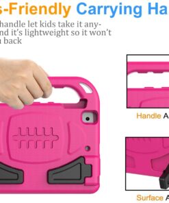 BMOUO Kids Case for iPad Mini 4/iPad Mini 5, iPad Mini 4/5 Case - Built-in Screen Protector, Shockproof Handle Convertible Stand Kids Case for iPad Mini 5th/4th Generation 7.9", Rose 23 71ykoo344L