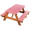 Fox Valley Traders Deluxe Picnic Table Cover with Cushions, 3-Piece Set, Red Gingham 18 71ykwKnmaTL