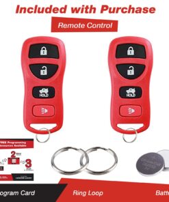 Alternative view of KeylessOption Keyless Entry Remote Control Car Key Fob Replacement for KBRASTU15-Red (Pack of 2) Red