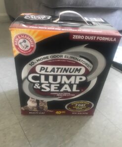 ARM & HAMMER Clump & Seal Platinum Cat Litter, Multi-Cat, 40 lb Clumping Cat Litter 40 lbs 37 71yltAtYMpL