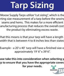Moose Supply Waterproof Tent Tarp - Heavy Duty Tarp Tent for Wood Furniture, Car, Boat, Pool, & More - Tear, Rot, & Acid Resistant - 10x12 Foot Indoor/Outdoor Reversible Tarp (Green/Brown Tarp) 10' x 12' 16 71ymJ7LiML