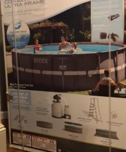 Intex 18ft X 52in Ultra Frame Pool Set with Sand Filter Pump, Ladder, Ground Cloth & Pool Cover 44 71ymudwwNML
