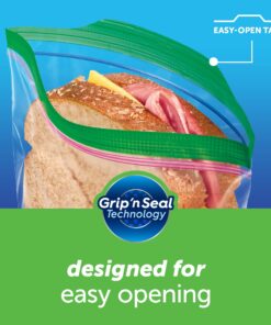 Ziploc Sandwich and Snack Bags, Storage Bags for On the Go Freshness, Grip 'n Seal Technology for Easier Grip, Open, and Close, 90 Count 23 71yoyJjcNkL