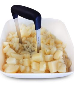 KUKPO High Quality Stainless Steel Potato Masher with Broad and Ergonomic Horizontal Handle – Fine-grid Mashing Plate for Smooth Mashed Potatoes, Vegetables and Fruits 16 71ypoZKB4L