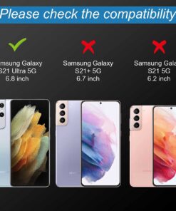 Alternative view of Arshek 3 Pack Camera Lens Protector for Samsung Galaxy S21 Ultra 5G Tempered-Glass Camera Lens Cover, [Case Friendly] [Military Protective] [HD Clear] [Anti-Scratch], Black