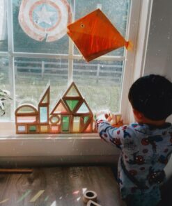 Agirlgle Wood Building Blocks Set for Kids 24 Pcs Rainbow Stacker Stacking Game Construction Toys Set Preschool Colorful Learning Educational Toys - Geometry Wooden Blocks for Boys & Girls 37 71ys4VLtEUL