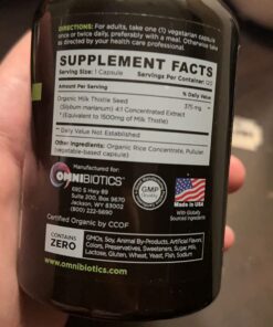 Organic Milk Thistle Capsules, 1500mg 4X Concentrated Extract with Silymarin is The Strongest Milk Thistle Supplement Available. Great for Liver Cleanse! 120 Vegetarian Capsules 27 71ysCnTBX3L
