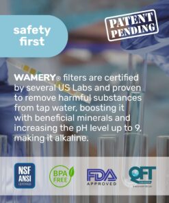 WAMERY Certified Alkaline Water Filter Replacement Fits Brita and Wamery Pitcher Cartridges 3-Pack, Increases Water pH. 3 Pack 25 71yuE9kY3L