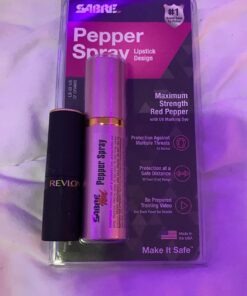 SABRE Lipstick Pepper Spray, Protect Against Multiple Threats with 12 Bursts, UV Marking Dye, The Most Discreet Pepper Spray Design, Pink 45 71yuGNo1RkL