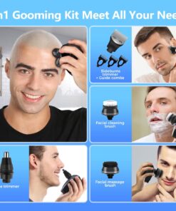 Head Shaver for Bald Men,5 in 1 Bald Head Shavers for Men Cordless,Waterproof Wet/Dry 5 Head Mens Electric Razor for Head Face Shaving, USB Mans Grooming Kit Rechargeable,Rotary Shaver Gift for Men 26 71yuTGwlUCL