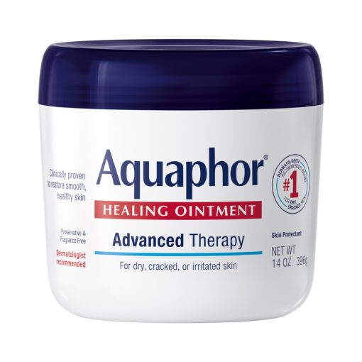 Aquaphor Healing Ointment, Advanced Therapy Skin Protectant, Dry Skin Body Moisturizer, Multi-Purpose Healing Ointment, For Dry, Cracked Skin & Minor Cuts & Burns, 14 Oz Jar Unscented