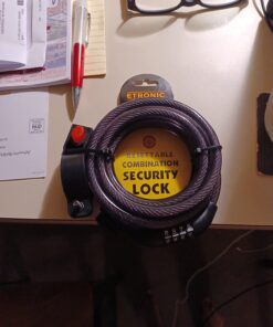 Etronic Bike Lock M6, Cable Lock 6 Feet Long Coiled Security Resettable Combo Combination Lock Bicycle Lock with Mounting Bracket Black 43 71yux6O6KfL