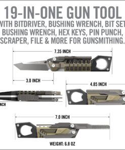 Real Avid Pistol Tool for Gun Maintenance | 19 in 1 Pistol Multitool & Handgun Utility Tool for Striker Fired & 1911 Platforms, Includes 1911 Bushing Wrench, Tanto Knife & Laser Sights Adjusters 39 71yvZESujGL 2