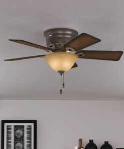 Hunter Fan Company, 51023, 42 inch Conroy Onyx Bengal Low Profile Ceiling Fan with LED Light Kit and Pull Chain Onyx Bengal finish 21 71yvh5NUJsL