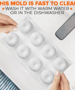 Round Silicone Molds for Chocolate Candy - 8 Cavity Apple Mold 3d Silicone Molds for Baking Molds Silicone Shapes Ice Cream Candy Molds Silicone White Chocolate Dessert Molds Cake Baking Supplies Apple Silicone Mold 27 71yvrkAJVEL