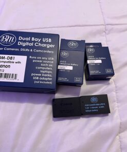 BM Premium 2-Pack of LP-E12 Batteries and USB Dual Battery Charger for Canon EOS-M, EOS M2, EOS M10, EOS M50, EOS M50 Mark II, EOS M100, EOS M200, SX70 HS, Rebel SL1 Digital Cameras 37 71yw10vNsKL