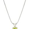 Amazon Collection 925 Sterling Silver 6mm Cushion Cut August Birthstone Peridot Solitaire Pendant Necklace for Women with 18 inch Box Chain 3 71yxu8 lML