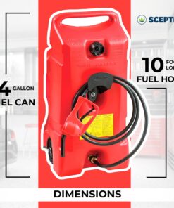 Scepter 14 Gallon Portable On Wheels Gas Fuel Tank Containers with LE Fluid Transfer Siphon Pump and 10 Foot Long Hose, 2 Pack 15 71yxy7qlvL