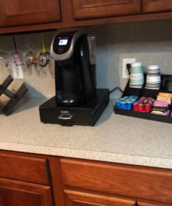 Mind Reader, Countertop Organizer, Coffee Bar, Kitchen Cup and Condiment Station, 17.875" L x 9.5" W x 6.625" H, Black 17.875"L x 9.5"W x 6.625"H, 41 71yyKq60NEL