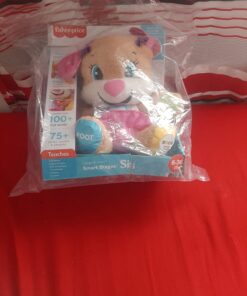 Fisher-Price Laugh & Learn Baby & Toddler Toy Smart Stages Sis With Pink Skirt and Purple Bows, Interactive Plush Dog with Music Lights & Learning Content for Ages 6+ Months Sis - Pink 58 71z QH0hLL