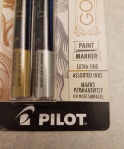 Pilot Metallic Permanent Paint Markers, 1 Each Gold & Silver, Extra Fine Point, Set of 2 (41400) 42 71z t7siIFL 3