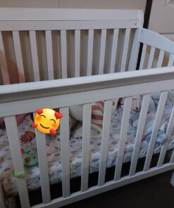 Dream On Me Aden 4-in-1 Convertible Mini Crib In White, Greenguard Gold Certified, Non-Toxic Finish, New Zealand Pinewood, With 3 Mattress Height Settings 33 71z39aARuIL