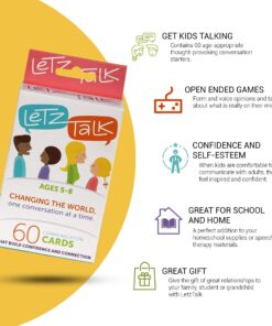 Alternative view of Letz Talk Communication Cards for Kids - Conversation Cards to Build Confidence & Emotional Intelligence, Family Games for Kids & Adults, Family Game Night - Stocking Stuffers - Ages (5-8) Ages 5-8