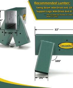 Eastern Jungle Gym Easy 1-2-3 A-Frame 2 Brackets for Swing Set with All Mounting Hardware, Green 2 A-Frame Swing Set Brackets 26 71z3Hll2NCL
