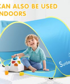 Sunba Youth Baby Beach Tent, Baby Pool Tent, UV Protection Infant Sun Shelters Beach Shade Tent, Pop Up Baby Tent for Beach Blue 21 71z3UXMuanL