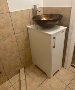 Aquaterior Modern Bathroom Round Artistic Tempered Glass Vessel Vanity Sink Bowl Basin Spa (FAUCET NOT INCLUDED) Flame Red 32 71z3gQomSjL