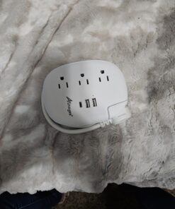 Alitayee USB C Travel Power Strip,Portable Power Strip with 3 Outlets 3 USB Ports Fast Charge, USB Extension Cord with Flat Plug and 4ft Wrapped Around Extension Cord for Cruise Travel Home Office 15.5W USB-4FT 02-White 29 71z3wdZPHJL