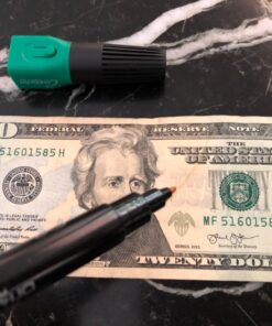 Dri Mark Dual Test - The Original Smart Money Pen with UV LED Cap Counterfeit Detector System - Plus 2 Free Detector Pens - Money Loss Prevention - Fraud Protection, Black, 3 Count (Pack of 1) 44 71z67t6BIZL