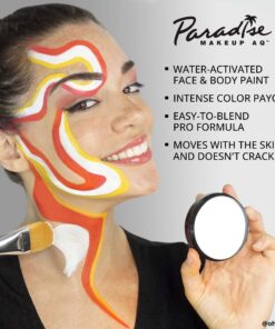 Mehron Makeup Paradise Makeup AQ Pro Size | Stage & Screen, Face & Body Painting, Special FX, Beauty, Cosplay, and Halloween | Water Activated Face Paint & Body Paint 1.4 oz (40 g) (White) White 1.4 Ounce 26 71z6B ZyAL 2