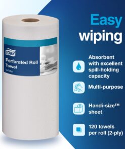 Tork Handi-Size Perforated Roll Towel White, Certified Compostable, 30 x 120 Towels, HB9201 Small Paper Towel 12 71z6IgzcWL