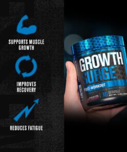 Jacked Factory Growth Surge Creatine Post Workout w/L-Carnitine - Daily Muscle Builder & Recovery Supplement with Creatine Monohydrate, Betaine, L-Carnitine L-Tartrate - 30 Servings, Swoleberry 30 Servings (Pack of 1) 23 71z7h7wvFcL