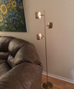 Brightech Tree Floor Lamp for Living Rooms & Offices, Dimmable Standing Lamp for Bedroom Reading, LED Spotlight Floor Lamp, Tall Lamp with Adjustable Panels for Minimal Space Use - Antique Brass 33 71zATmCJHL