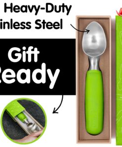 SUMO Ice Cream Scoop - Heavy Duty Stainless Steel Icecream Scooper, Comfortable Non-slip Grip Handle, Dishwasher Safe for Easy Cleaning, Green 1-Pack 20 71zAmrE8EOL