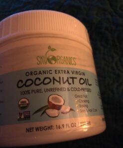 Sky Organics Organic Extra Virgin Coconut Oil for Hair & Skin, 100% Pure & Cold-Pressed USDA Certified Organic to Moisturize, Soften & Nourish, 16.9 fl. Oz 16.9 Fl Oz (Pack of 1) 31 71zAxnUyl L