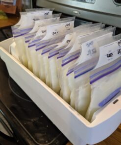 The First Years Breastflow Breast Milk Freezer Storage Organizer — Freezer and Refrigerator Shelf Organizer for Breast Milk Storage Bags — Holds 10 Breast Milk Bags — Breastfeeding Essentials 42 71zBpcm x0L